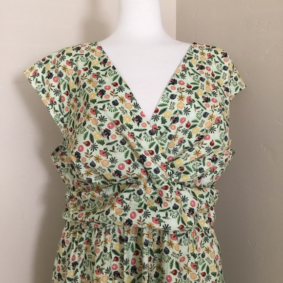 Retro Licious Women’s Dress Christmas Print Green Multicolored Size 2X - Picture 3 of 12